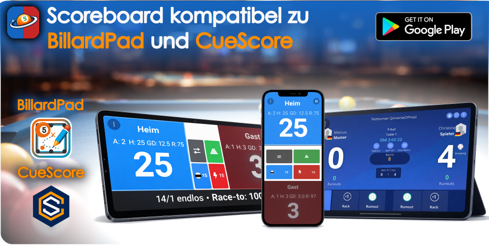 BillardPad QniversalScore App